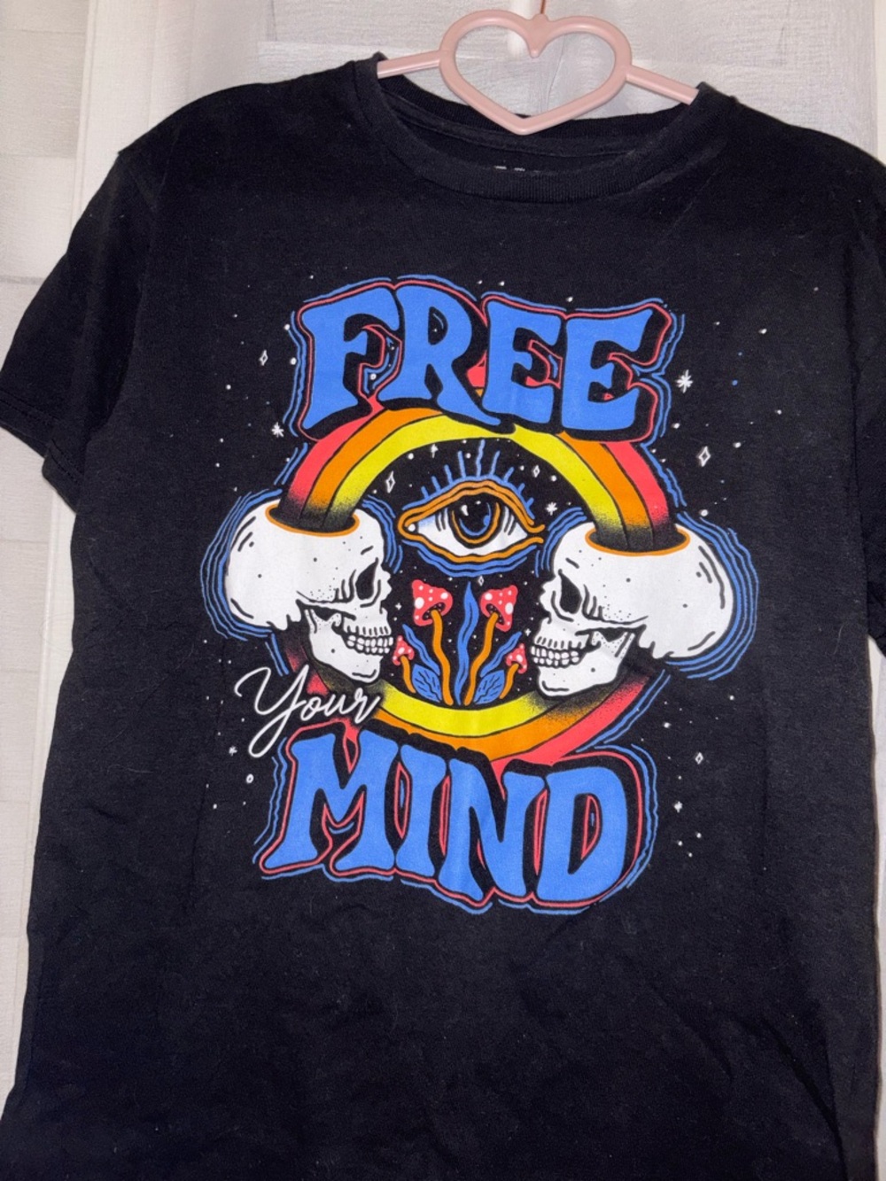 MAD Engine Black Short Sleeve Tee with Blue, Yellow, Red Graphic